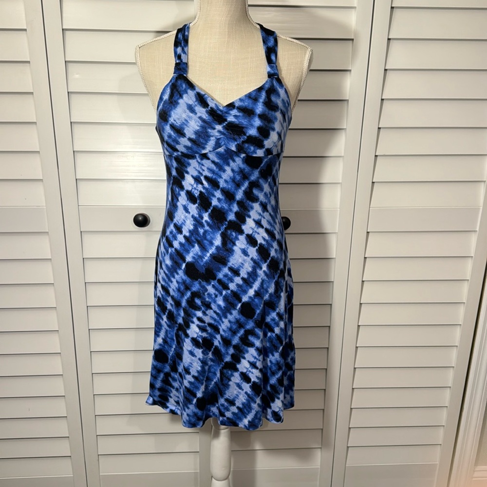 Tie dye athletic dress with built-in bra